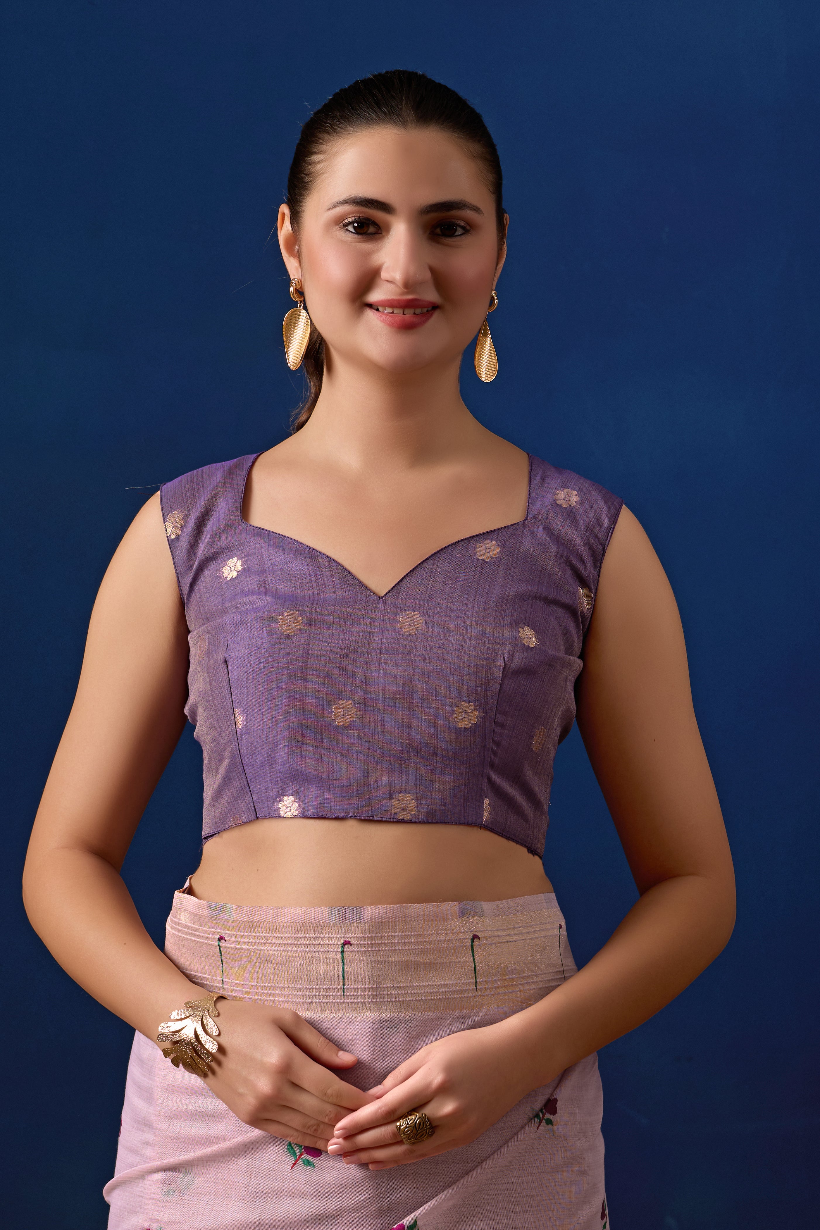 Classic Tree Pallu Paithani Silk Saree in Lavender with Majanta Contrast