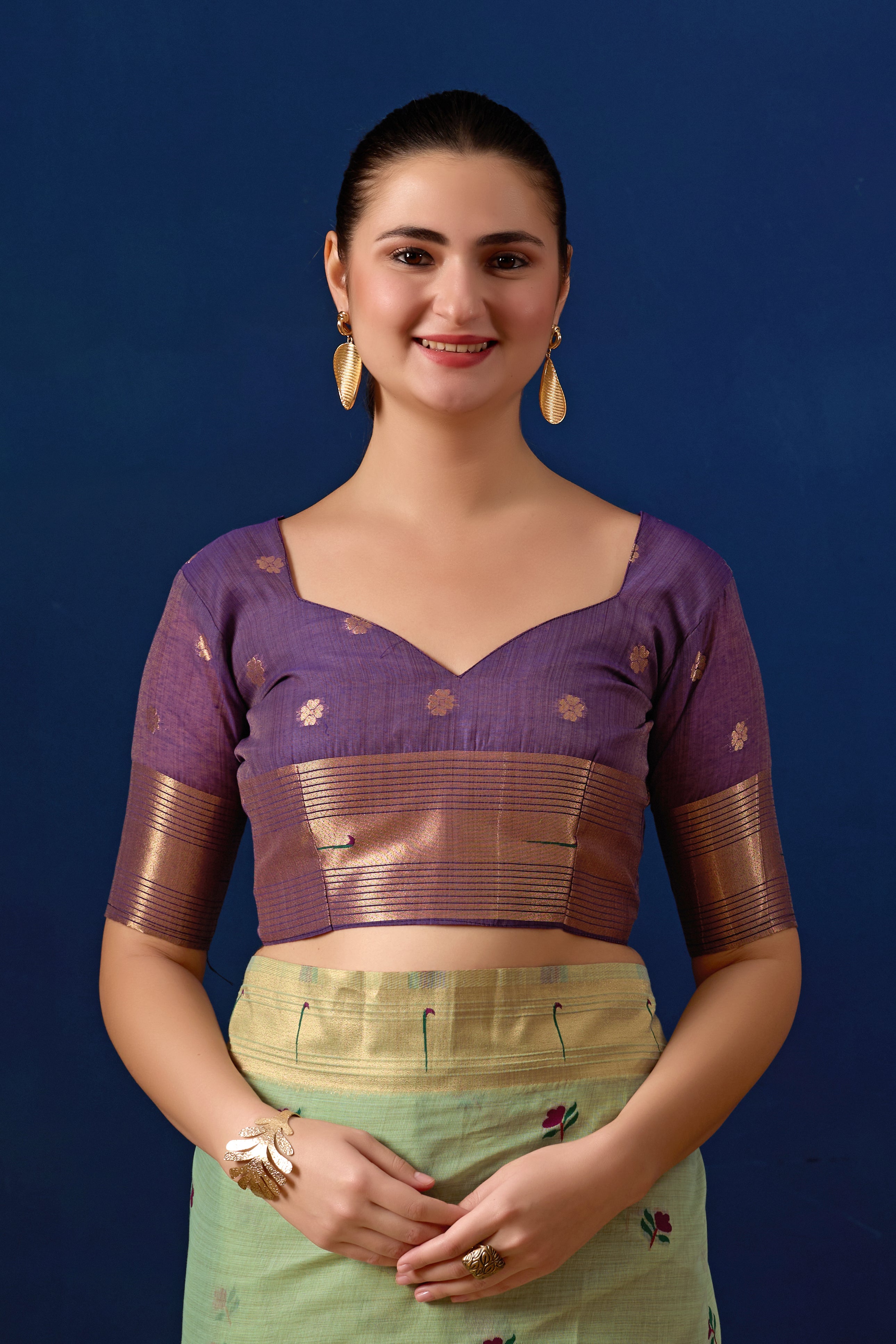 Classic Tree Pallu Paithani Silk Saree in Pista with Majanta Contrast