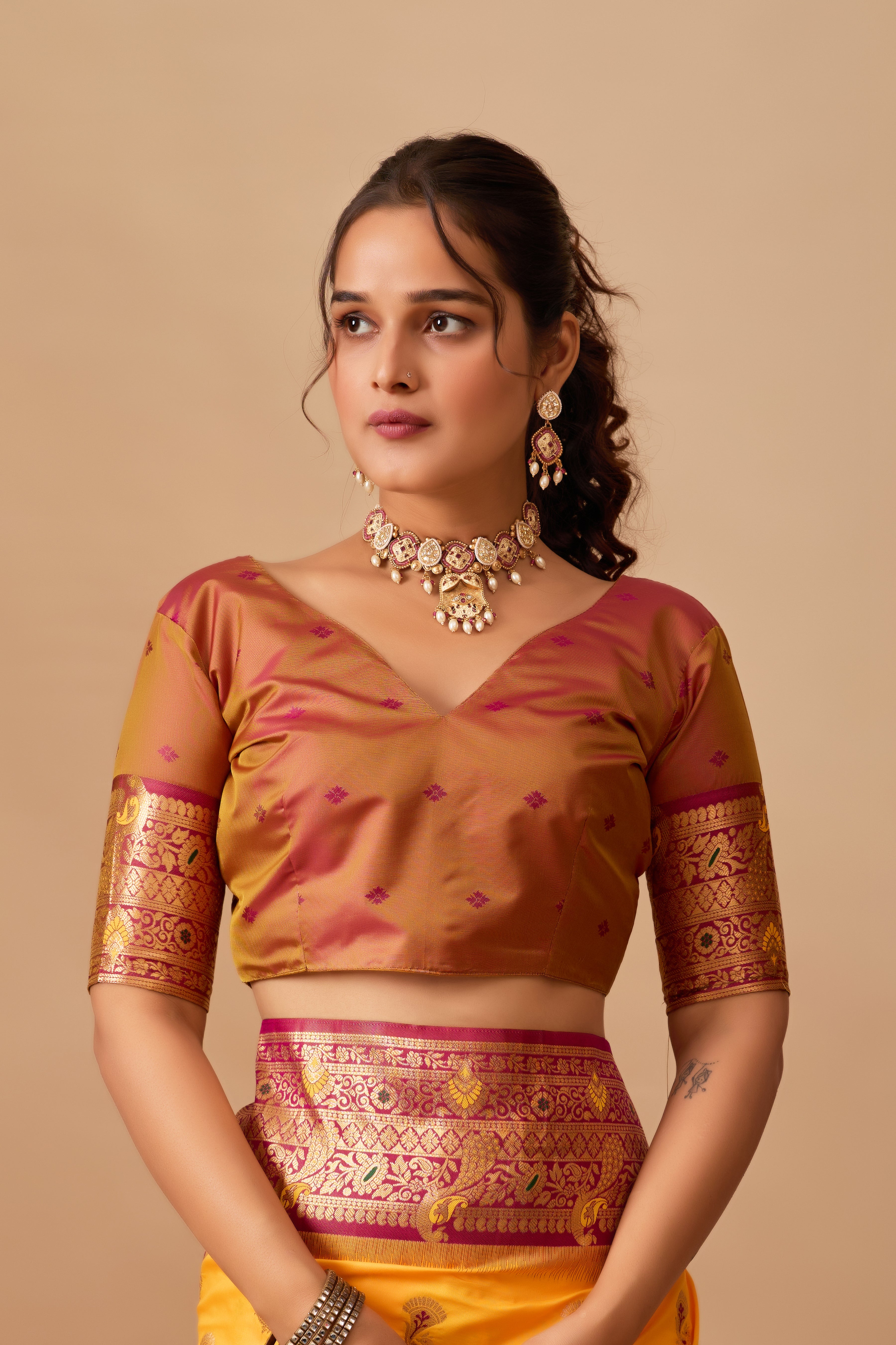 The Heritage Peacock Banarasi Silk Saree in Gold