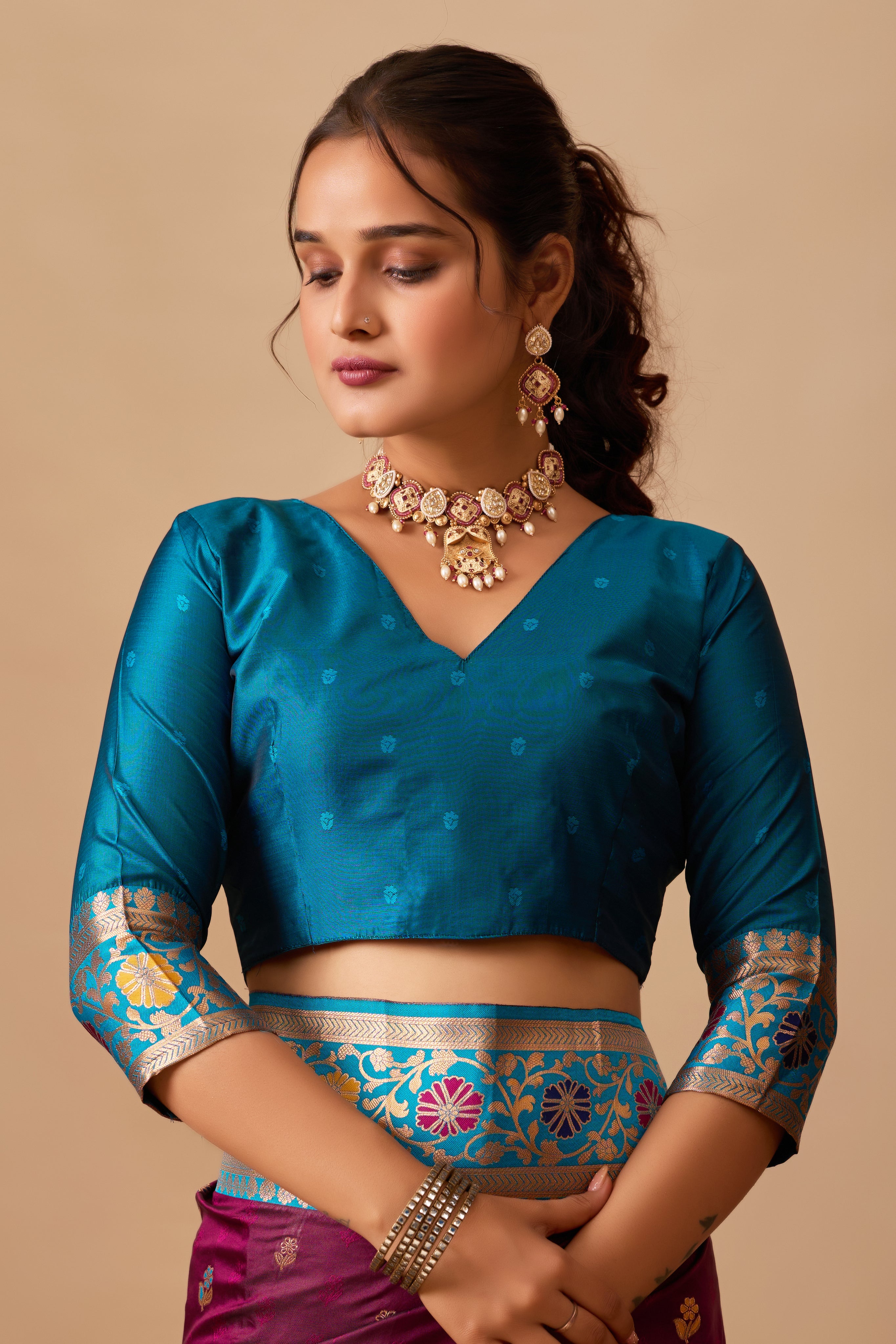 Kavya Banarasi Silk Saree in Wine