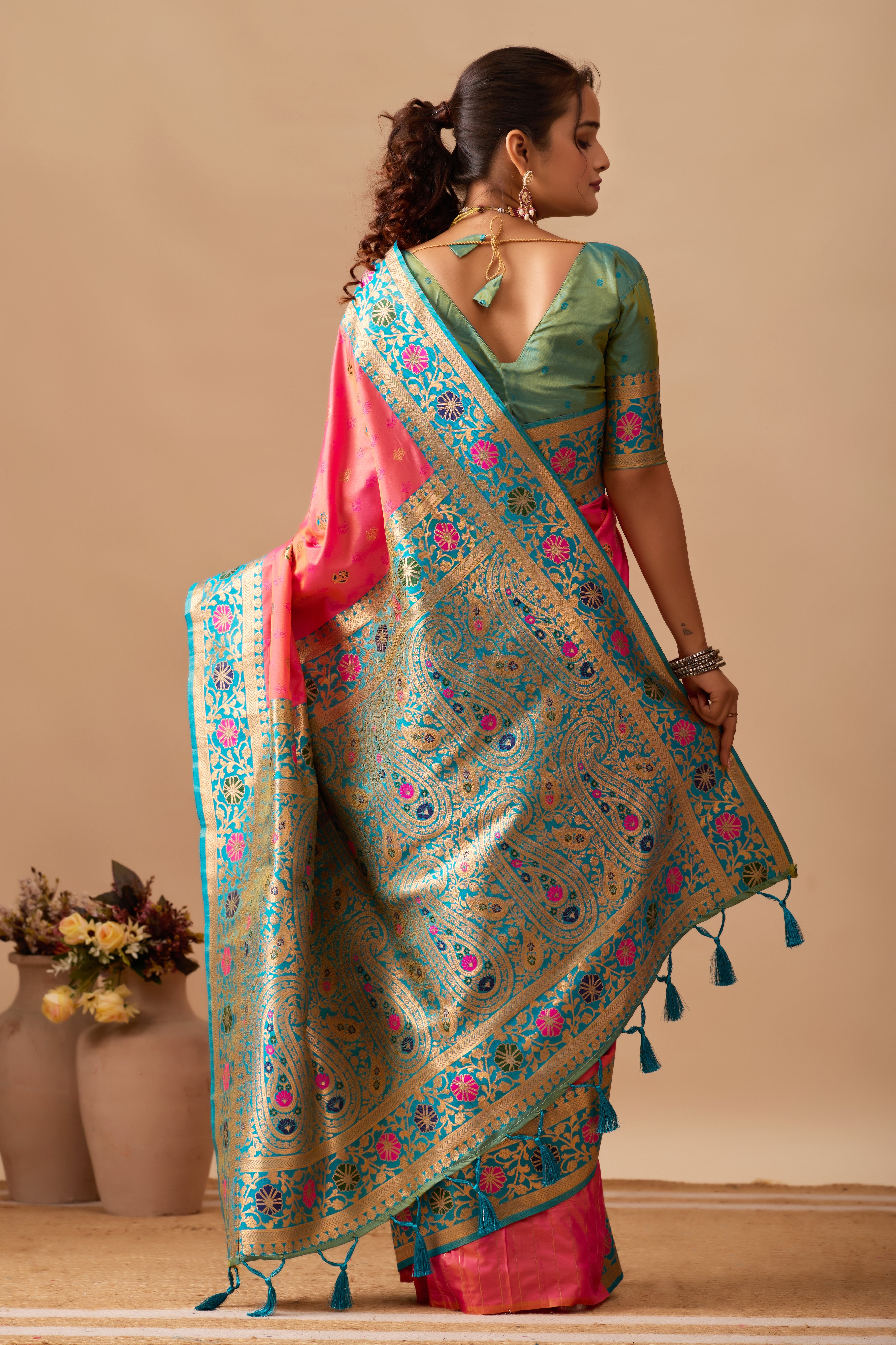 Kavya Banarasi Silk Saree in Pink