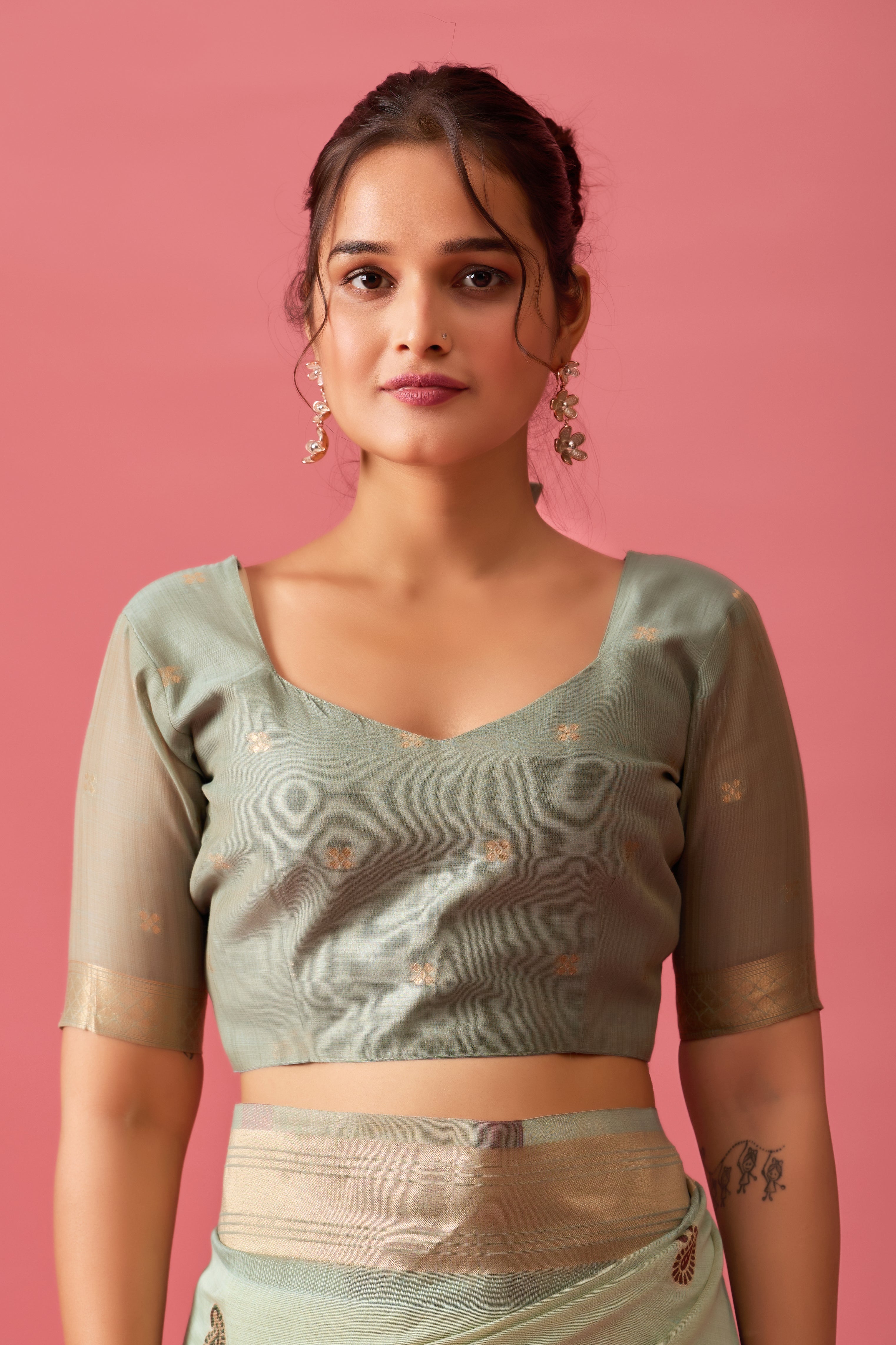 Nayara Paithani Cotton Silk Saree in Pista