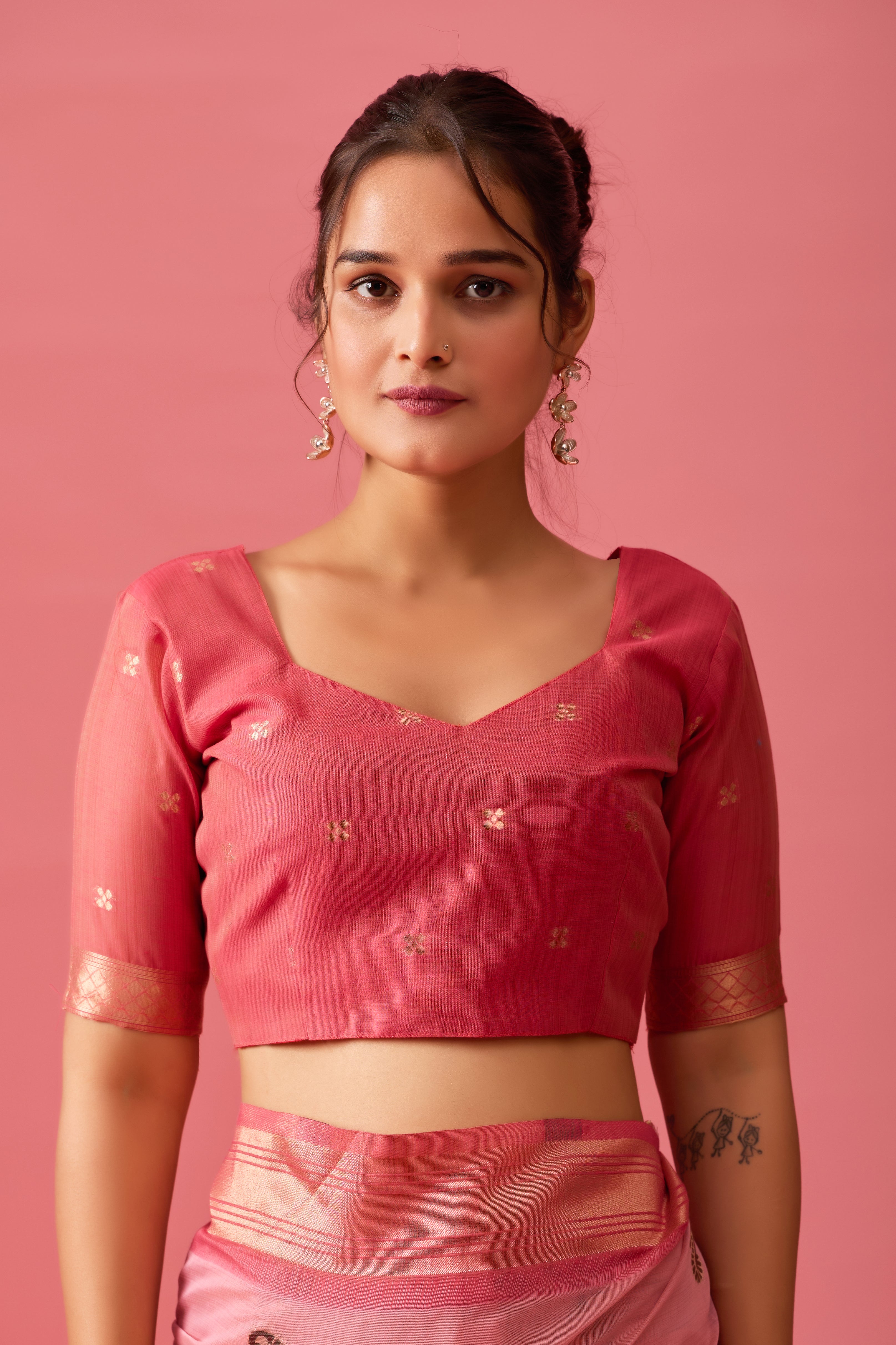 Nayara Paithani Cotton Silk Saree in Pink