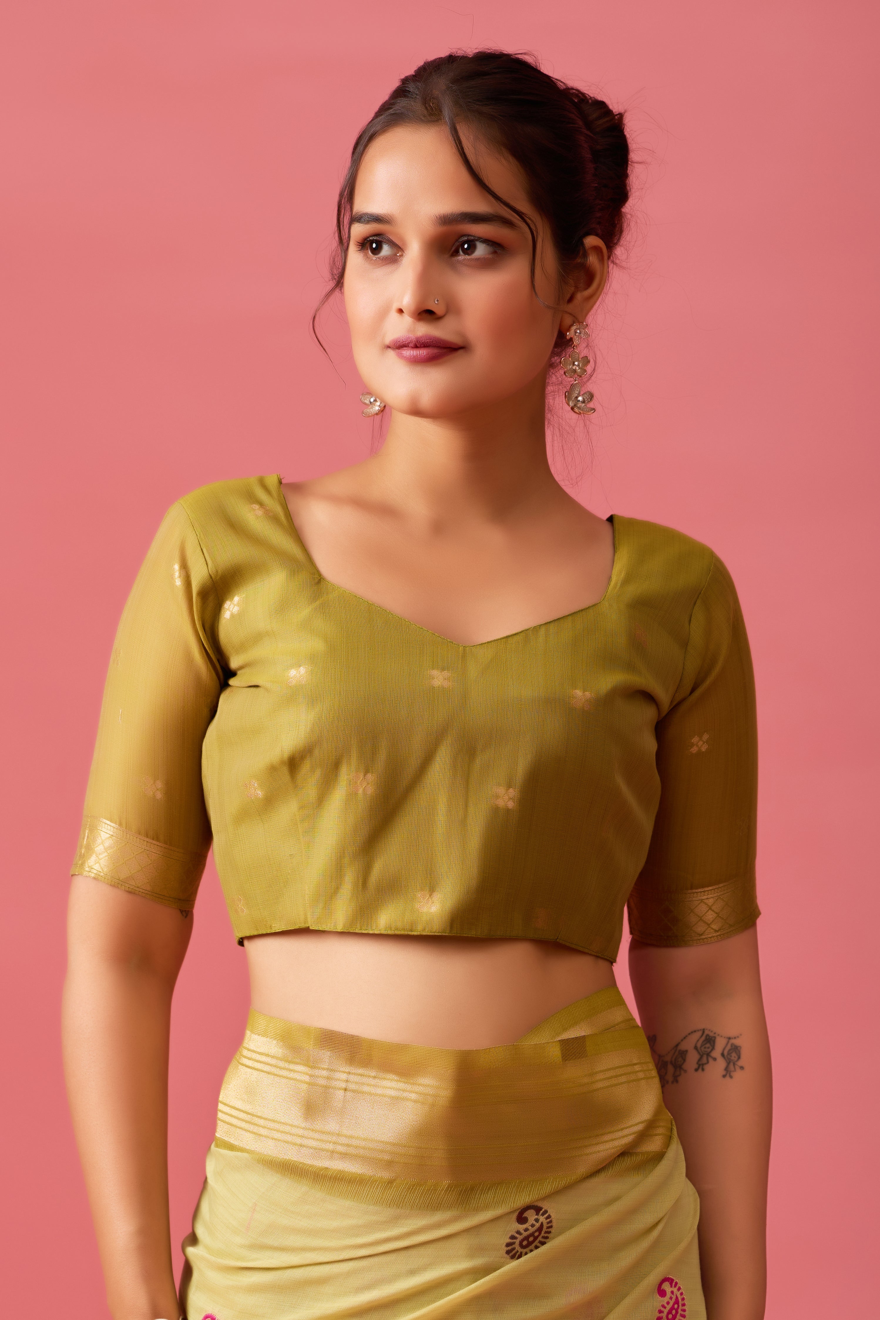 Nayara Paithani Cotton Silk Saree in Mehendi