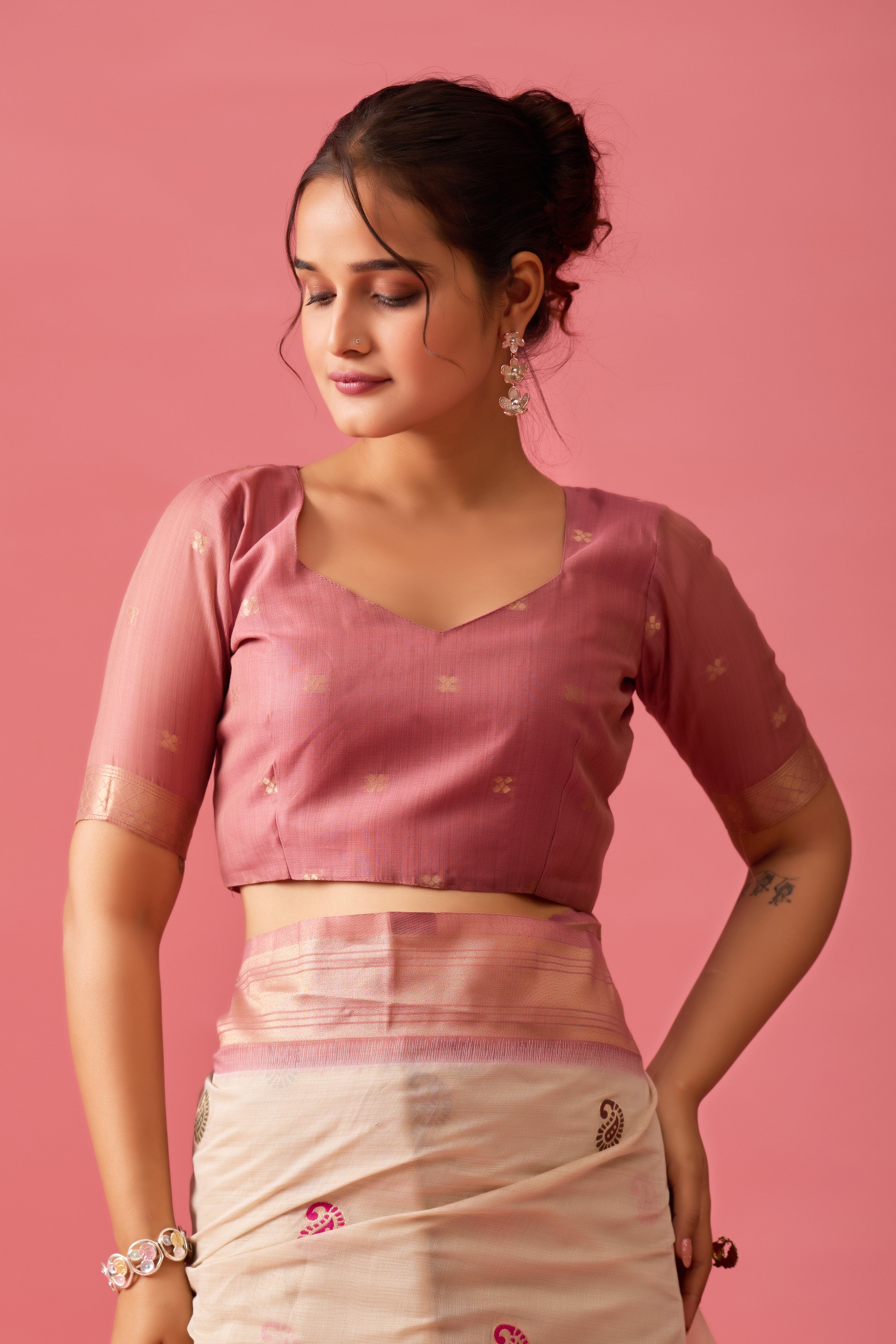 Nayara Paithani Cotton Silk Saree in Cream