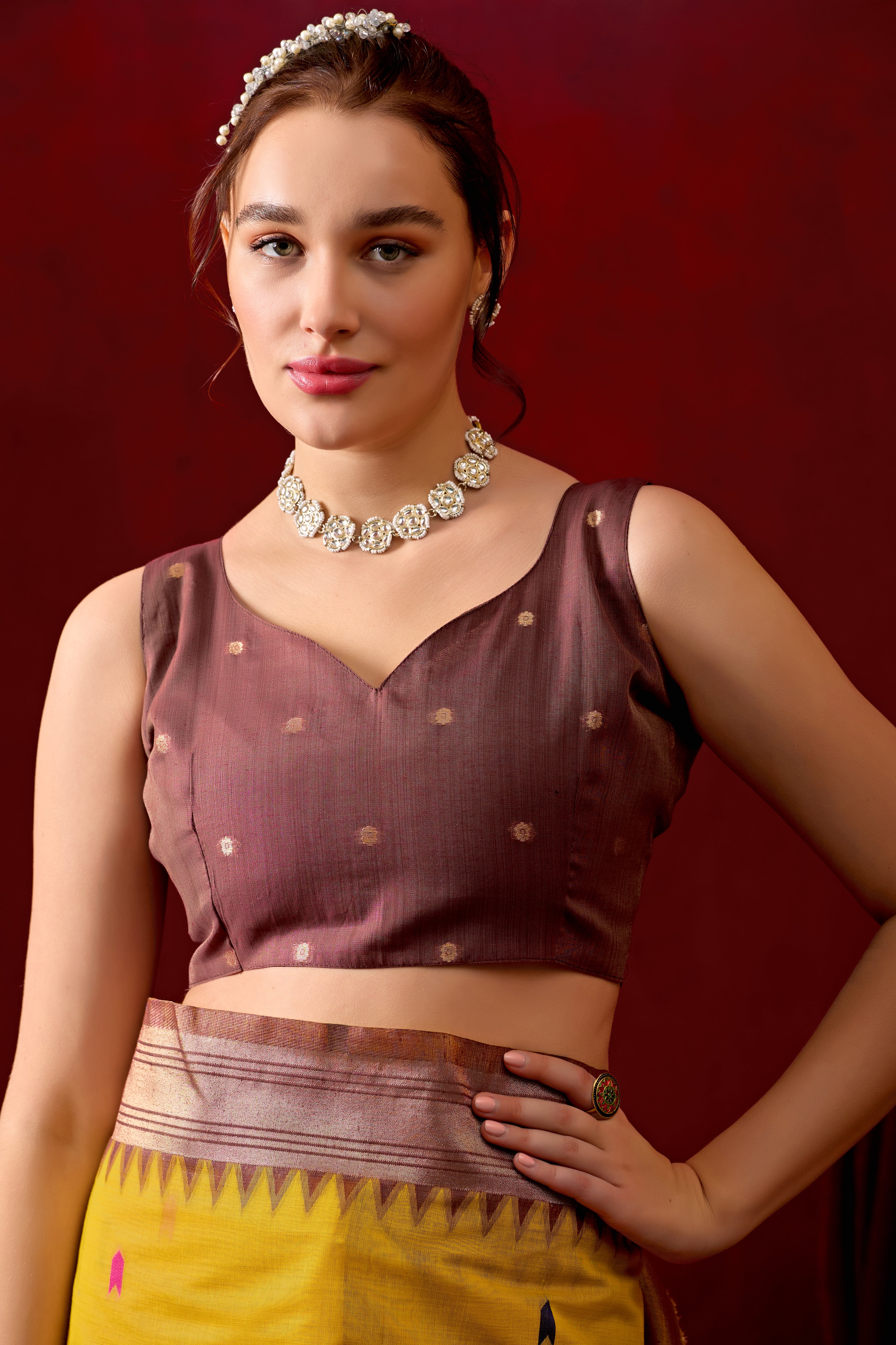 Exquisite Paithani Silk Saree with Peacock & Floral Vine Pallu in Yellow