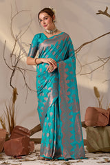 Charita Rose Banarasi Silk in Firoji