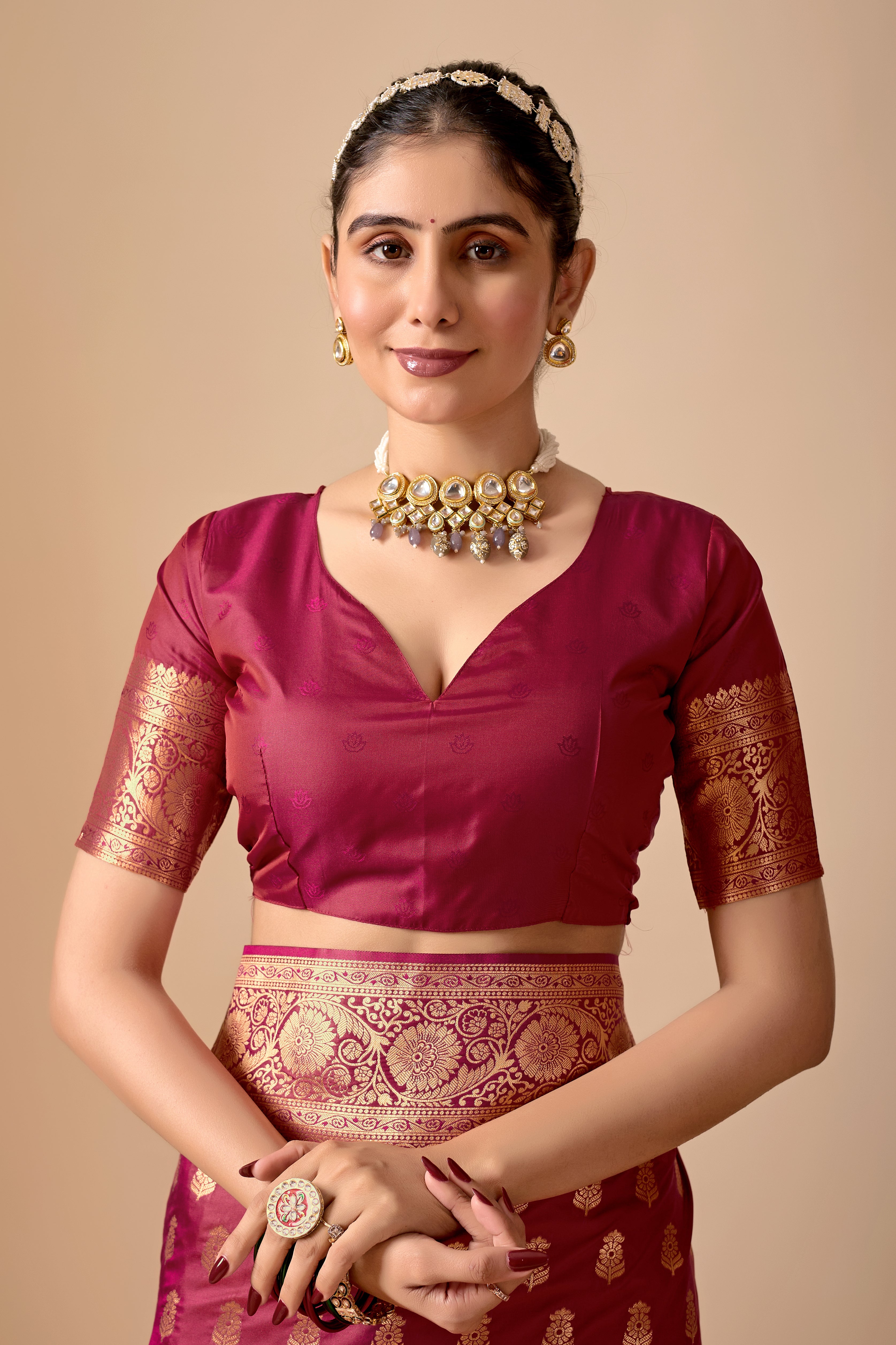 Tulip Banarasi Silk Saree in Wine