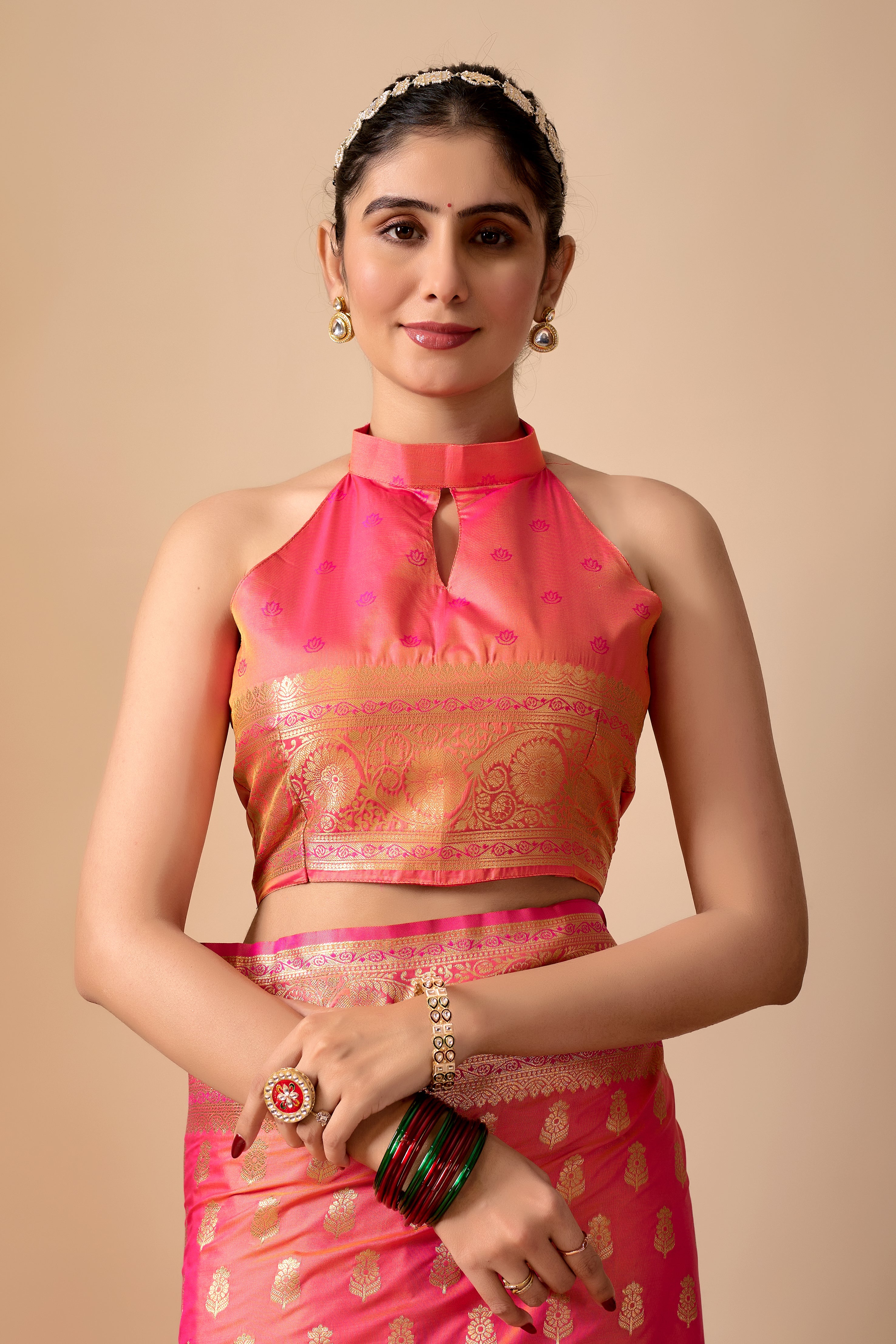 Tulip Banarasi Silk Saree in Pink